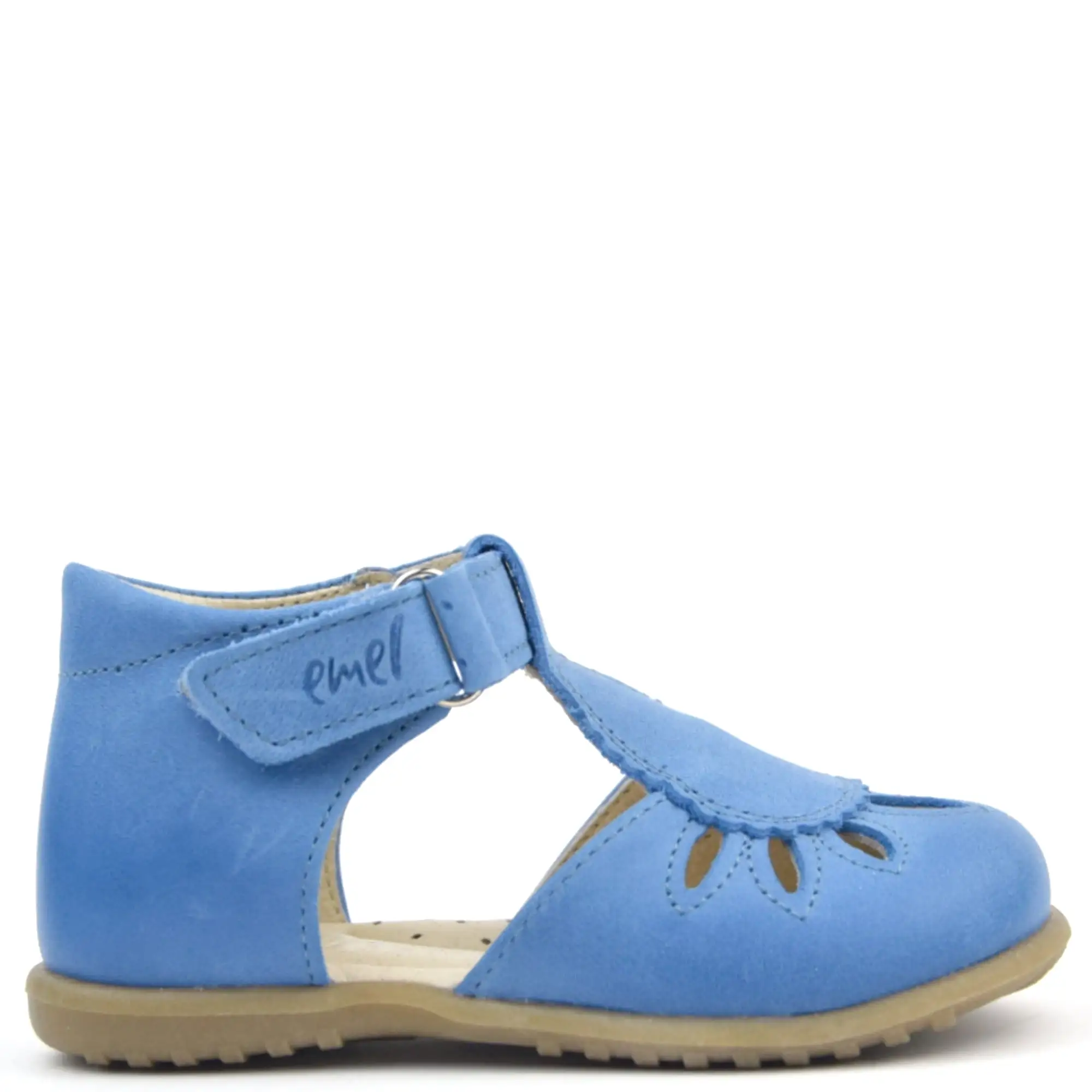 (2436-1) Emel Blue Half-Open Shoes