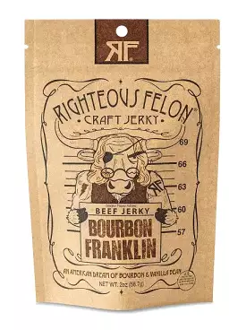 3-Pack of Bourbon Franklin Beef Jerky 6oz Total Made in USA by RF