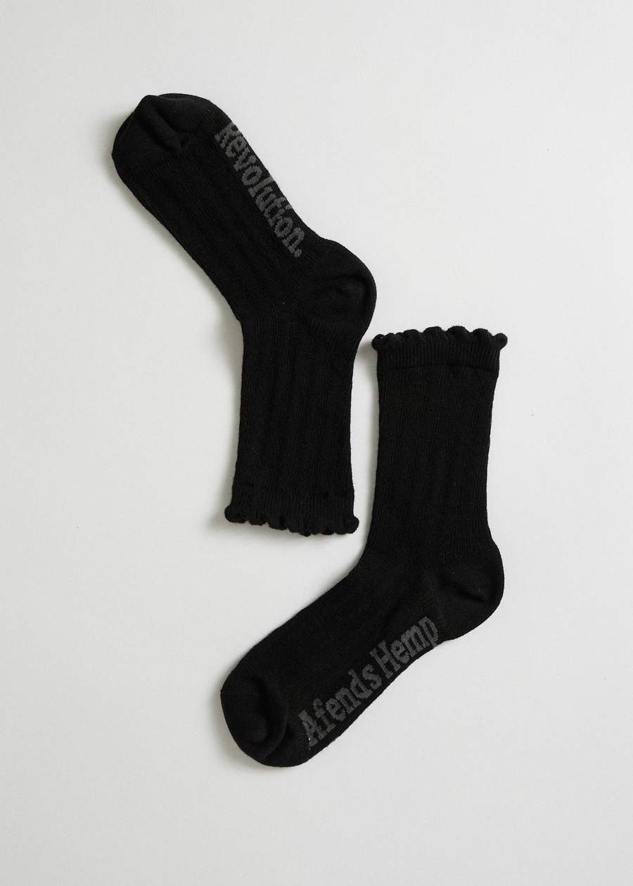 Afends Field of Dreams Hemp Socks One Pack Black