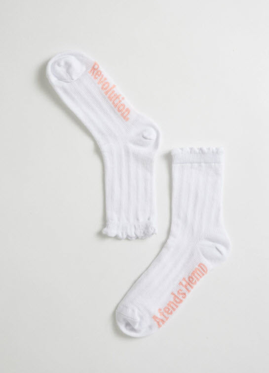 Afends Field of Dreams Hemp Socks One Pack White