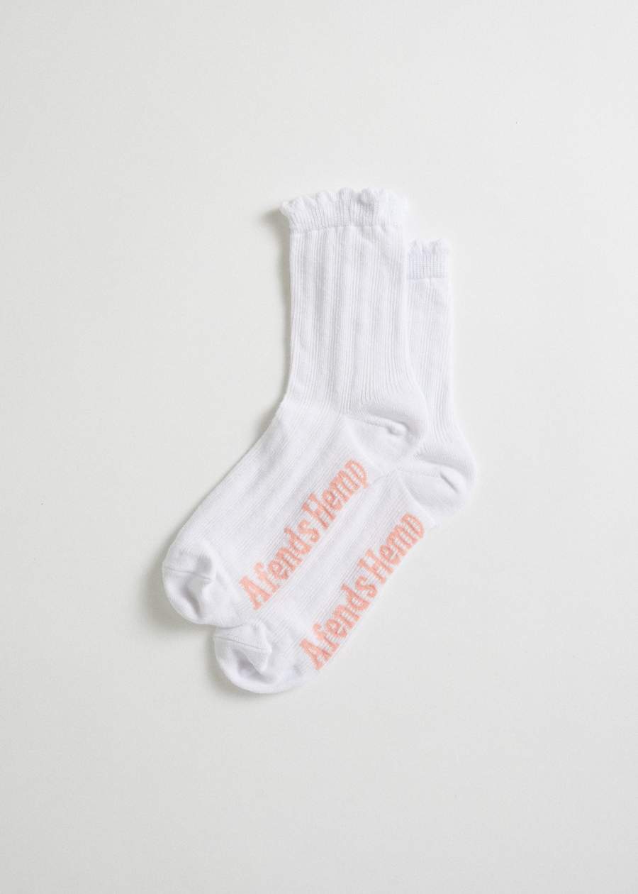 Afends Field of Dreams Hemp Socks One Pack White