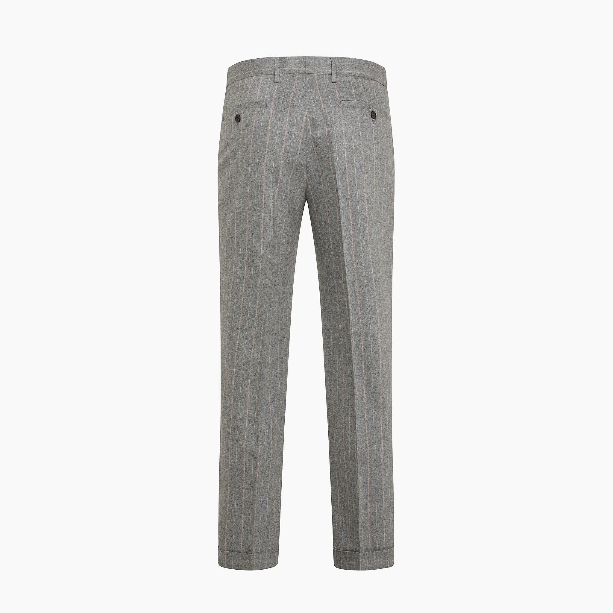 Alain Pleated Chino Pinstriped Stretch Cash Wool