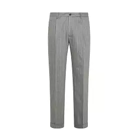 Alain Pleated Chino Pinstriped Stretch Cash Wool