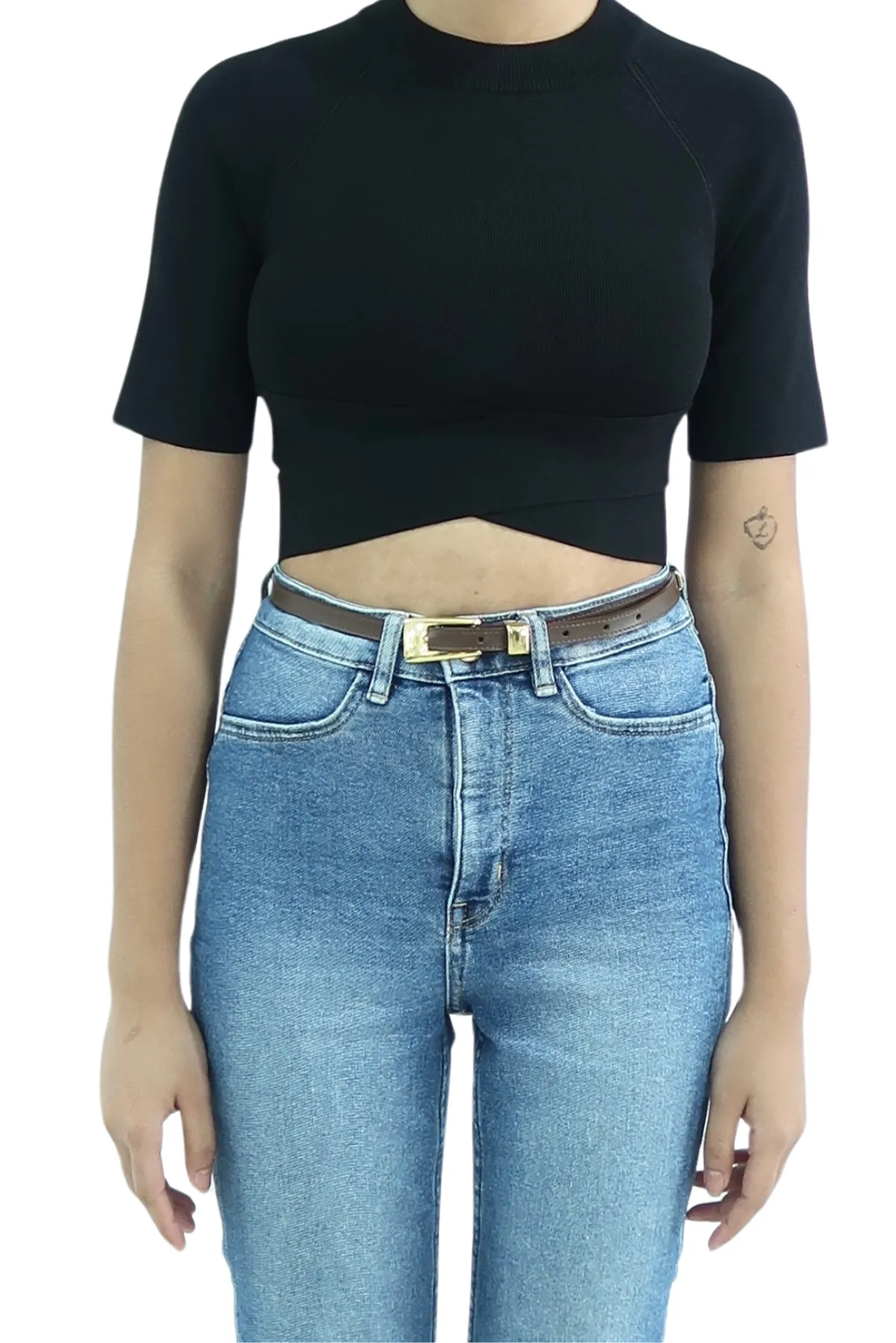 Alexander Wang Black Fitted Crop Top