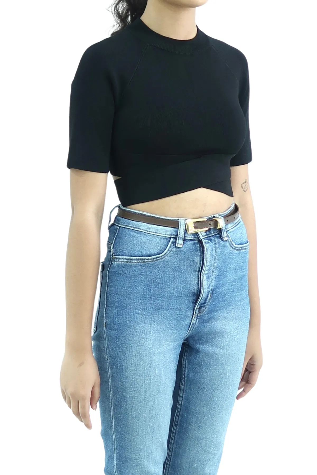 Alexander Wang Black Fitted Crop Top