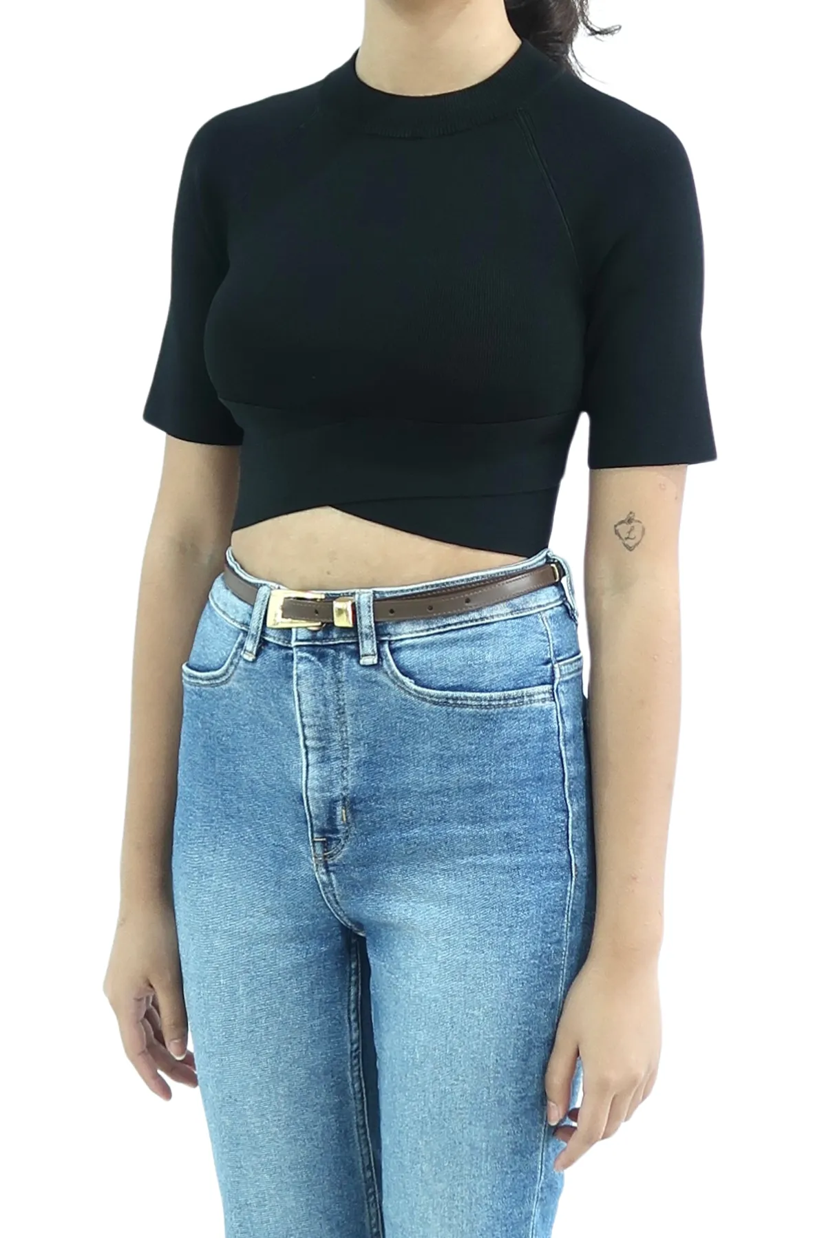 Alexander Wang Black Fitted Crop Top