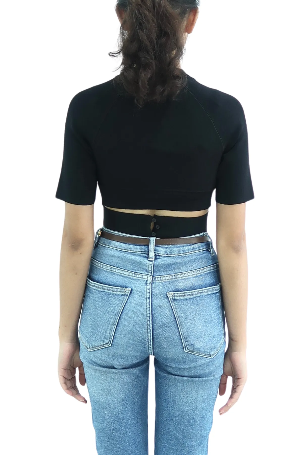 Alexander Wang Black Fitted Crop Top