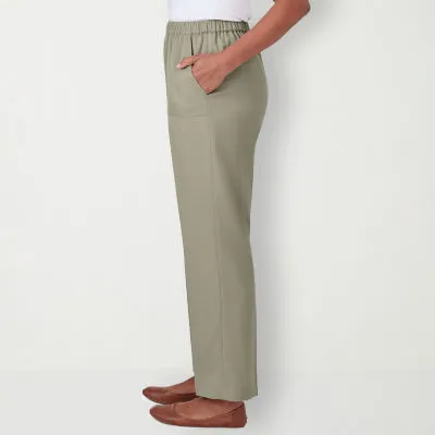 Alfred Dunner Tuscan Sun Womens Mid Rise Straight Pull-On Pants