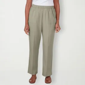 Alfred Dunner Tuscan Sun Womens Mid Rise Straight Pull-On Pants