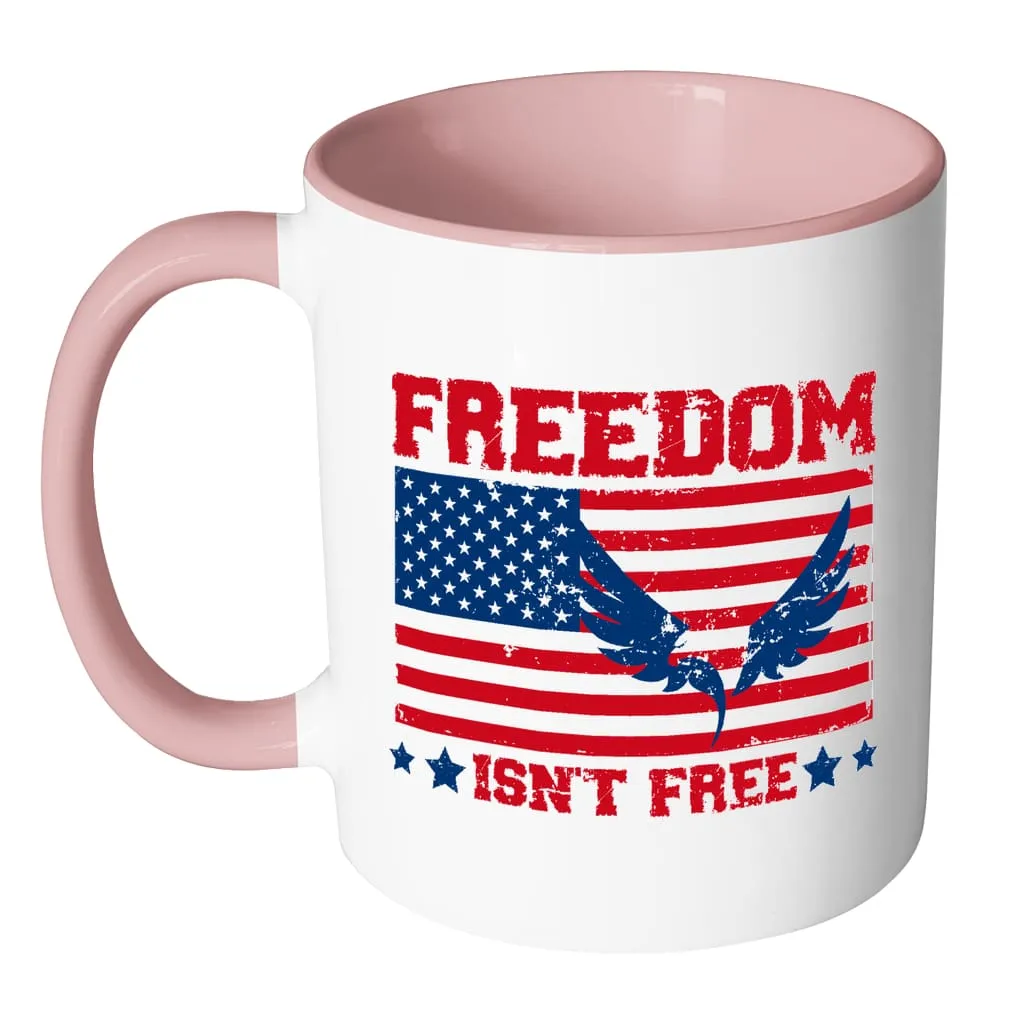 American Flag Mug Freedom Isnt Free White 11oz Accent Coffee Mugs