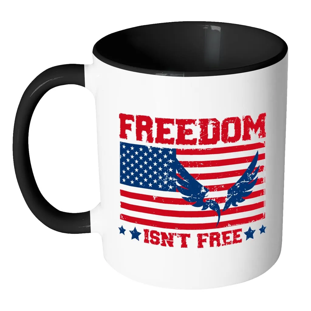 American Flag Mug Freedom Isnt Free White 11oz Accent Coffee Mugs