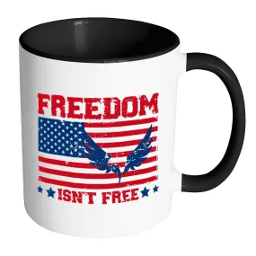 American Flag Mug Freedom Isnt Free White 11oz Accent Coffee Mugs