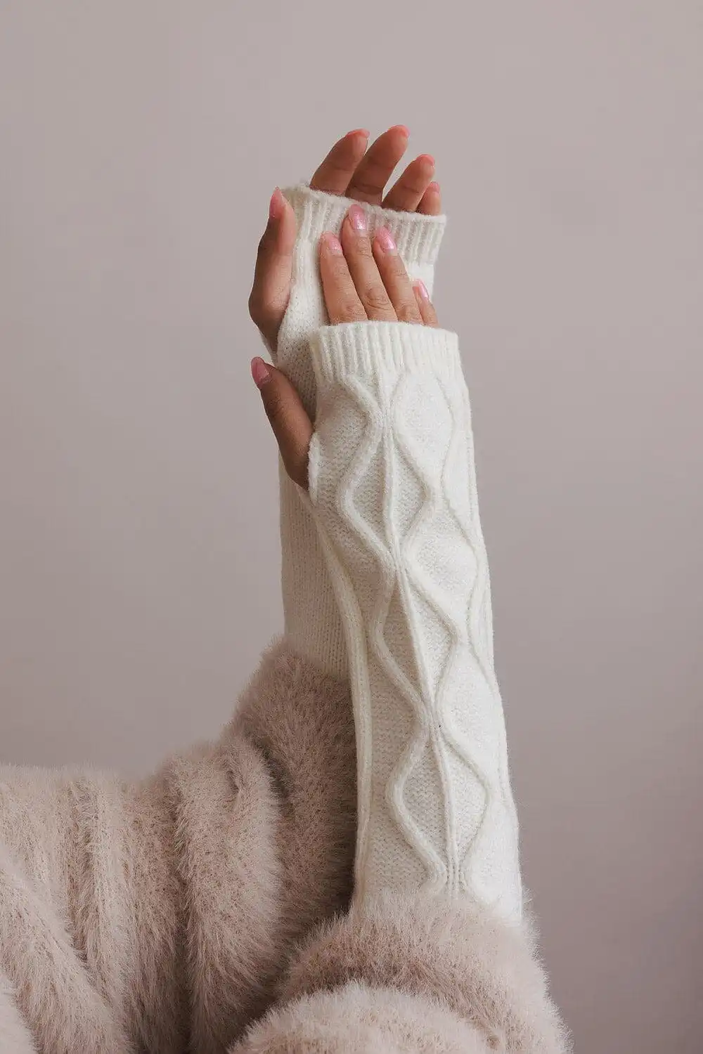 Aran Soft Knitted Arm Warmer