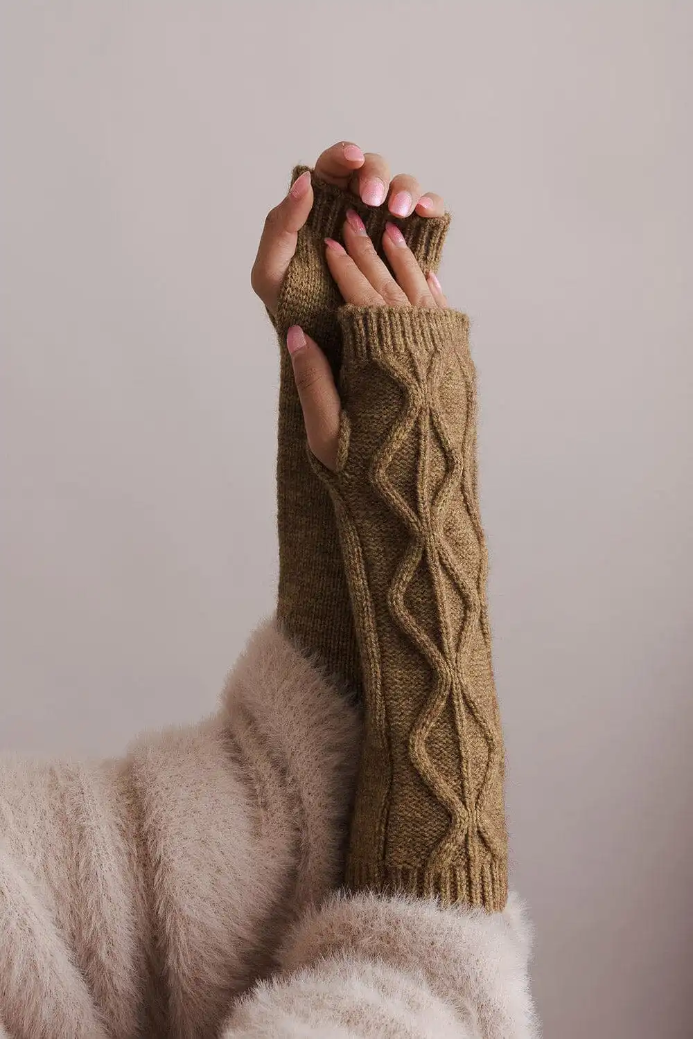 Aran Soft Knitted Arm Warmer