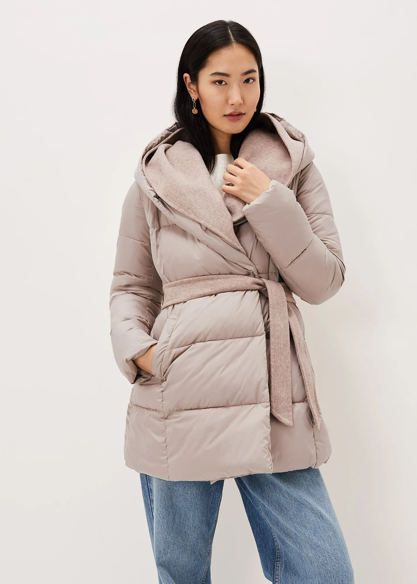 Brae Belted Puffer Knit Coat