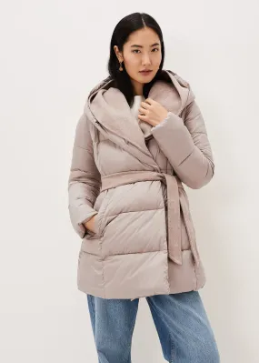 Brae Belted Puffer Knit Coat