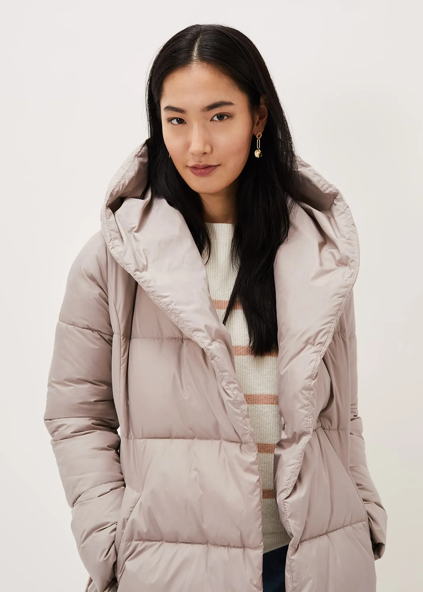 Brae Belted Puffer Knit Coat