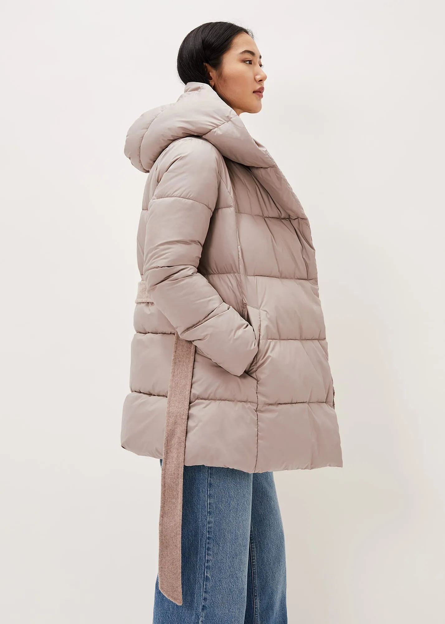 Brae Belted Puffer Knit Coat