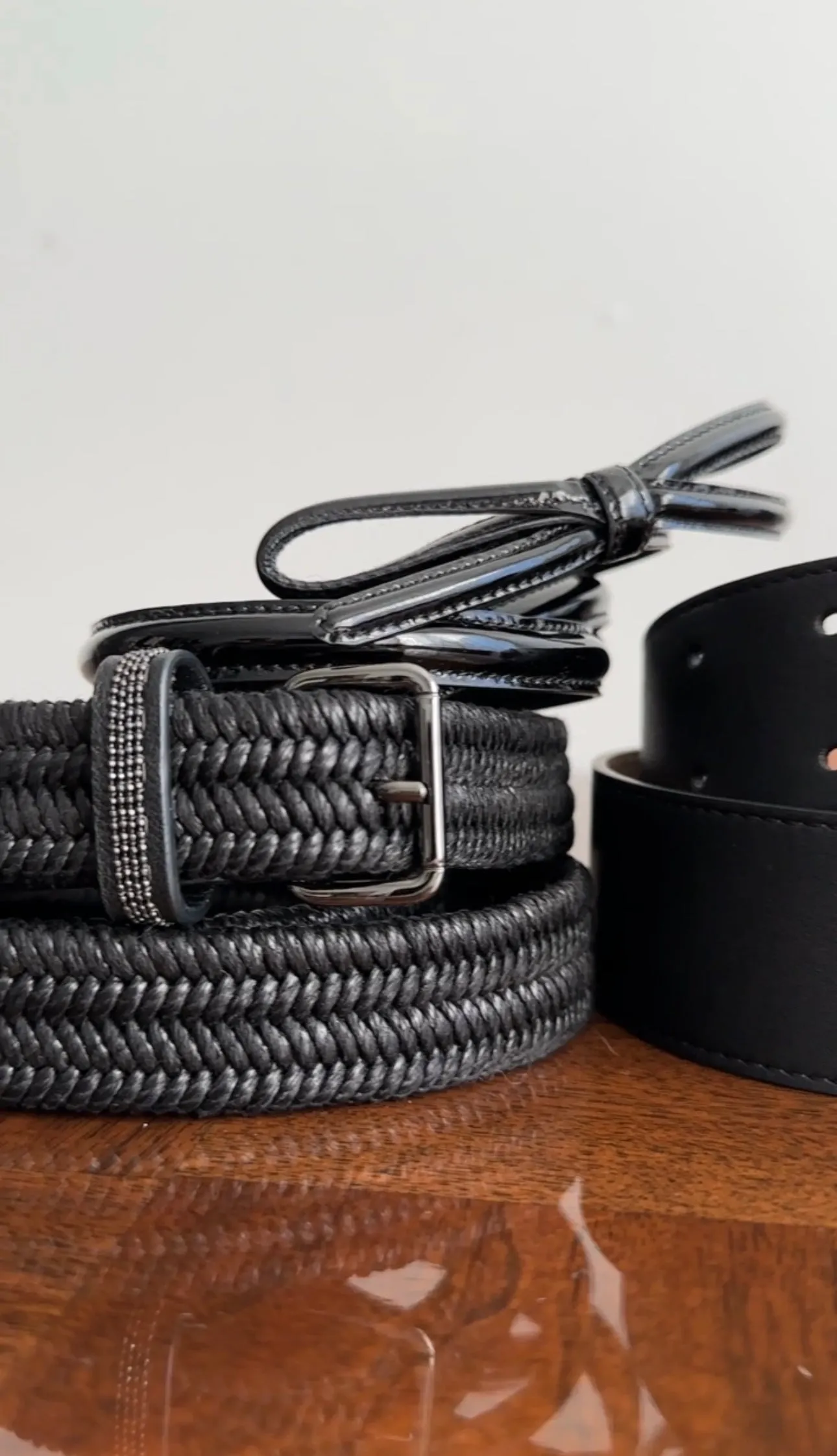 Brunello Cucinelli Black Braided Leather Belt - M / L