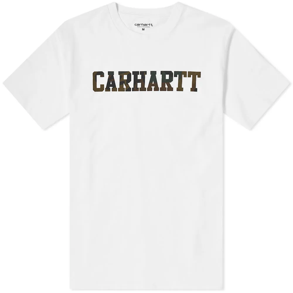 Carhartt WIP College TeeWhite & Camo Evergreen