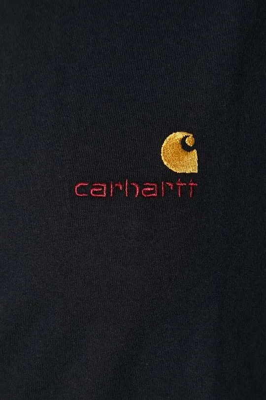 Carhartt WIP cotton t-shirt S/S American Script T-Shirt women’s black color I032218.89XX