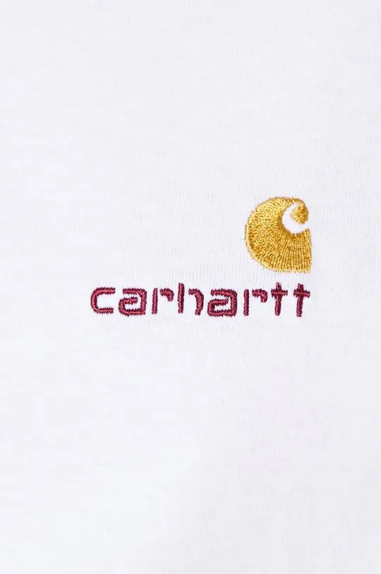 Carhartt WIP cotton t-shirt S/S American Script T-Shirt women’s white color I032218.02XX