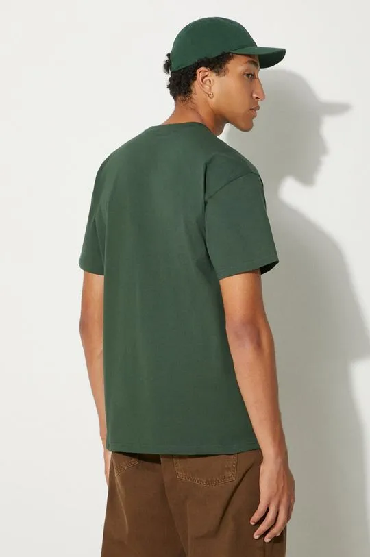 Carhartt WIP cotton t-shirt S/S Chase men’s green color smooth I026391.2CXXX