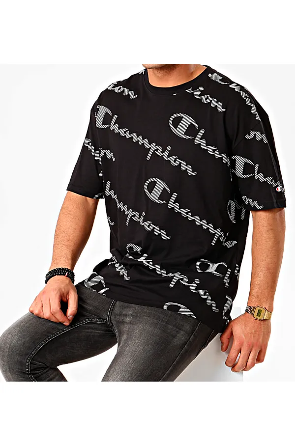 Champion Logo Print Tee Black