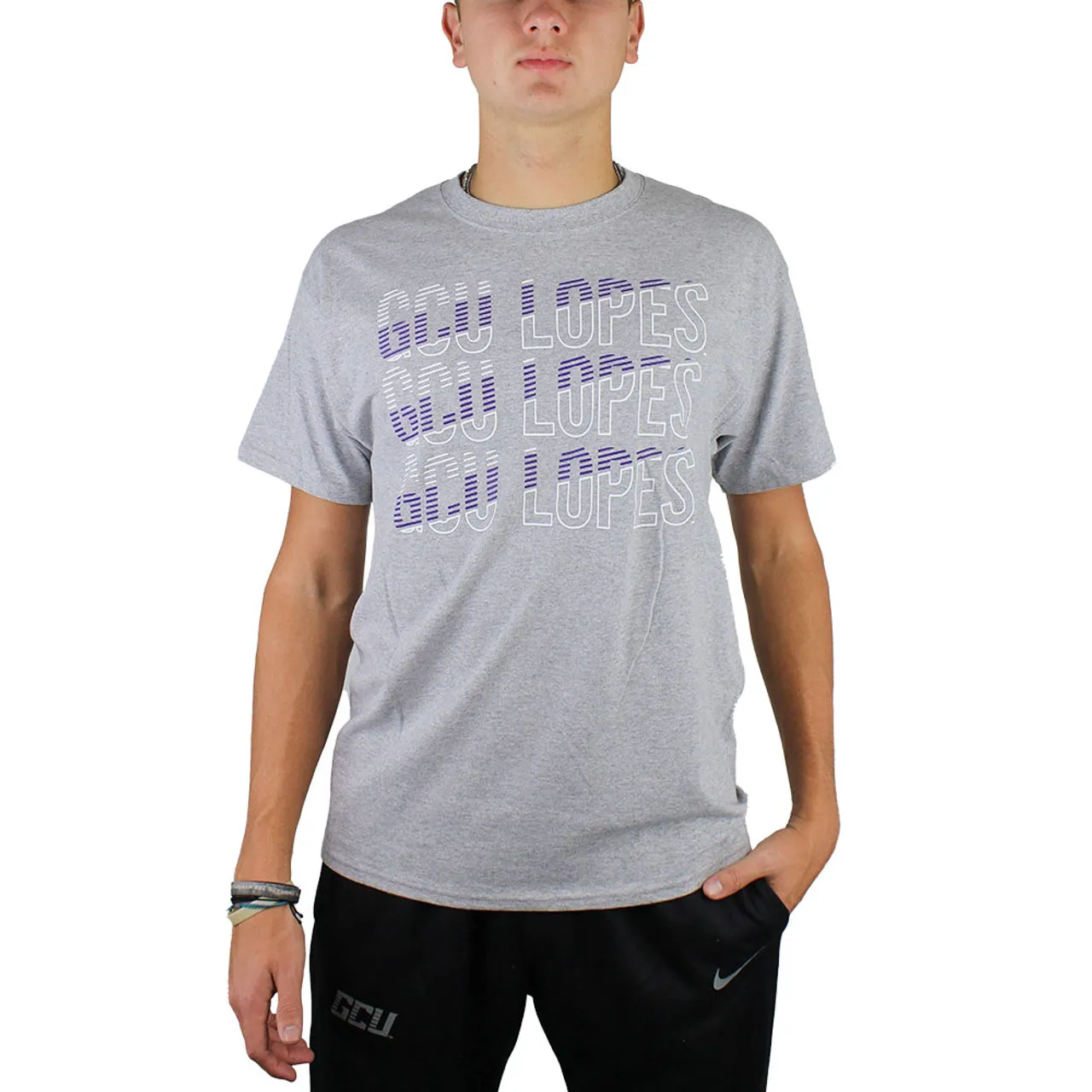 Champion Men's Gray GCU Lopes Repeating Tee