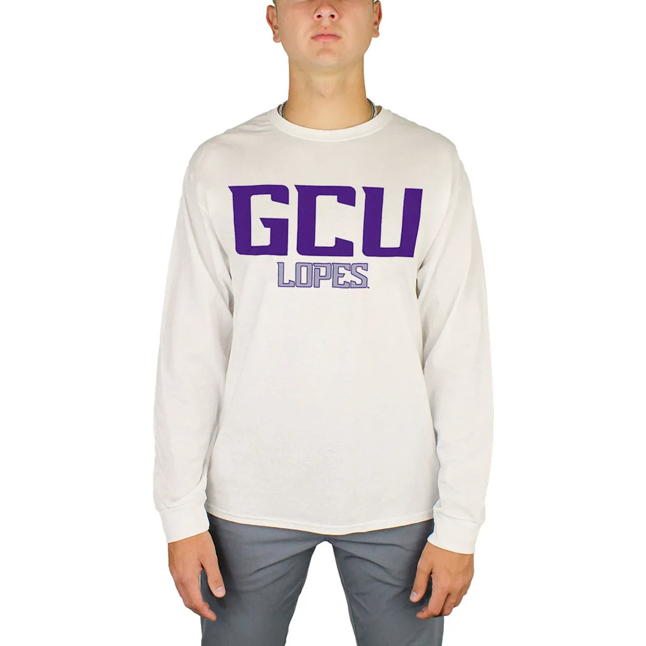 Champion Men's White GCU Lopes Long Sleeve Tee