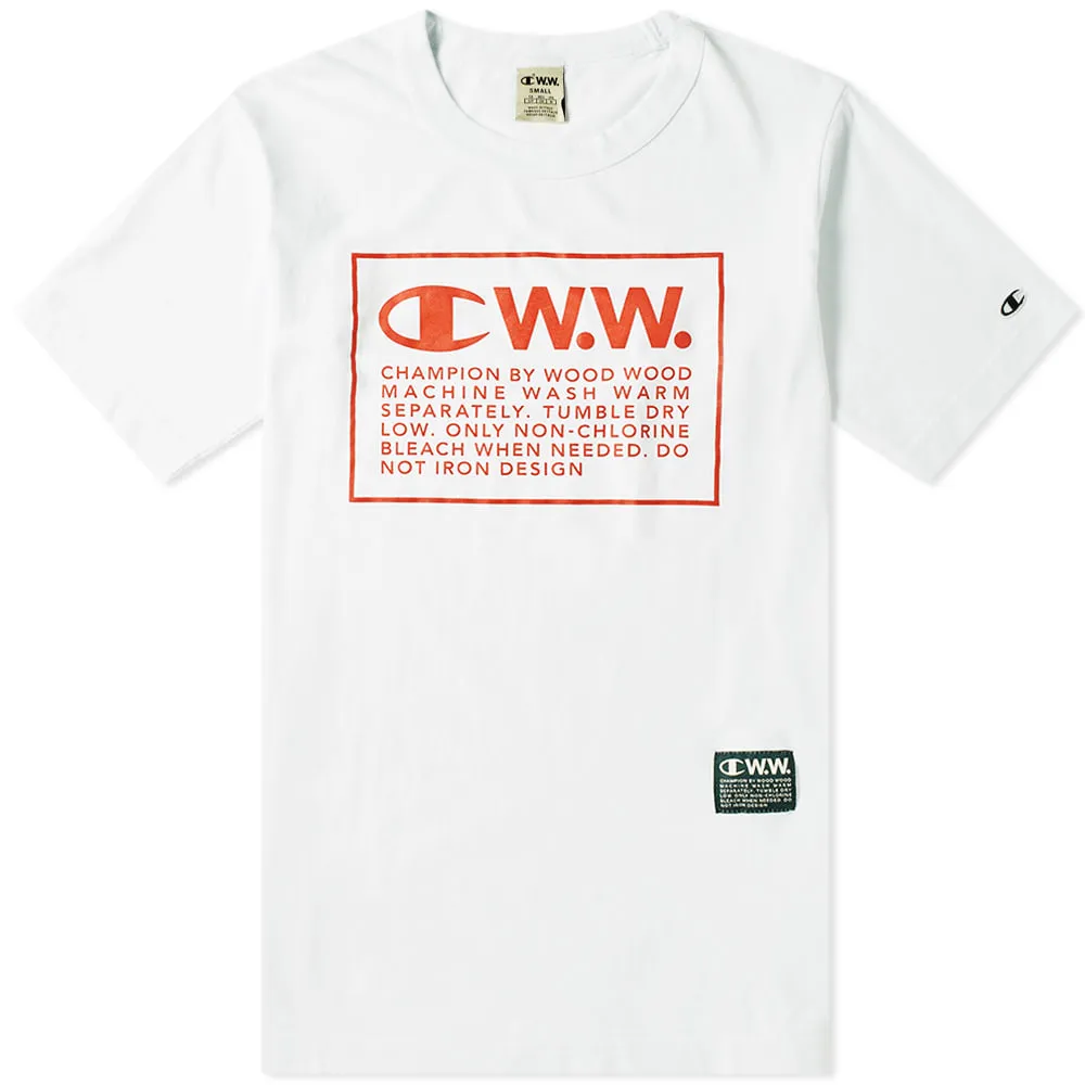 Champion x Wood Wood Box Logo TeeWhite