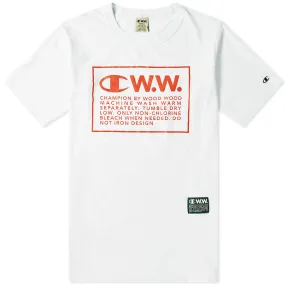 Champion x Wood Wood Box Logo TeeWhite