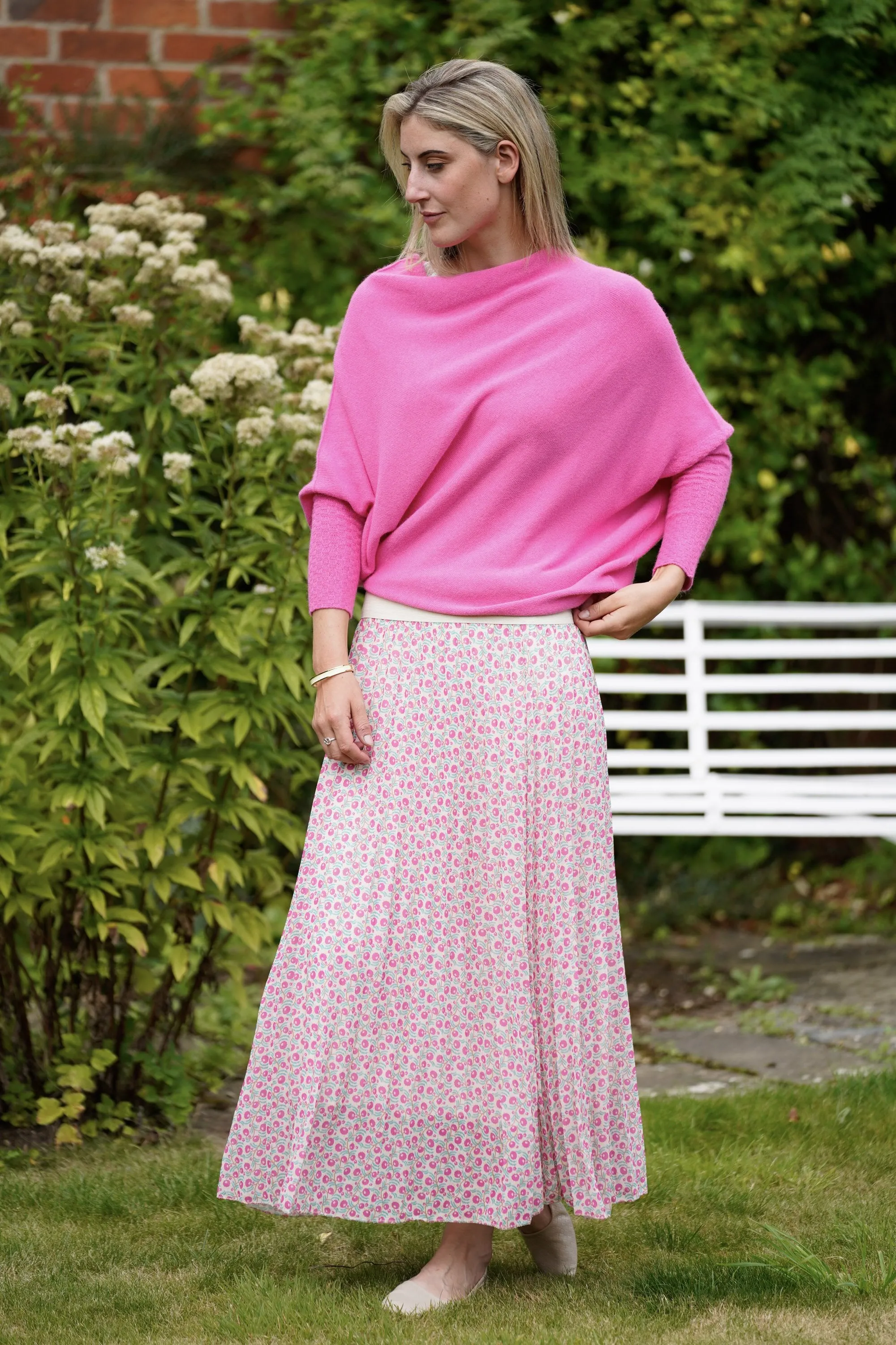 Cherry Blossom Pleated Skirt