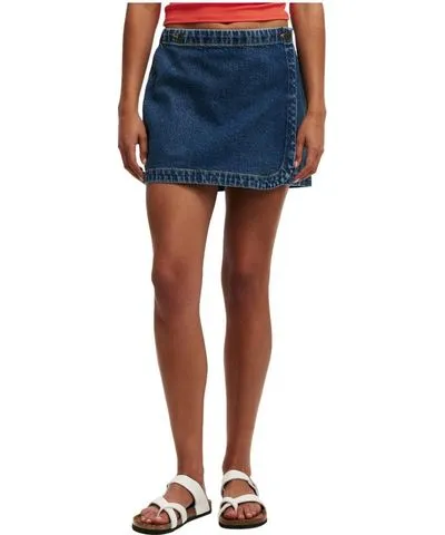 Cotton On Women's Cotton On Wrapped Denim Mini Skirt