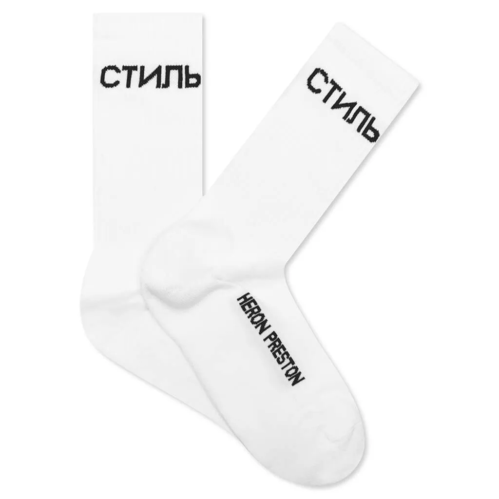 CTNMB Long Socks - White/Black