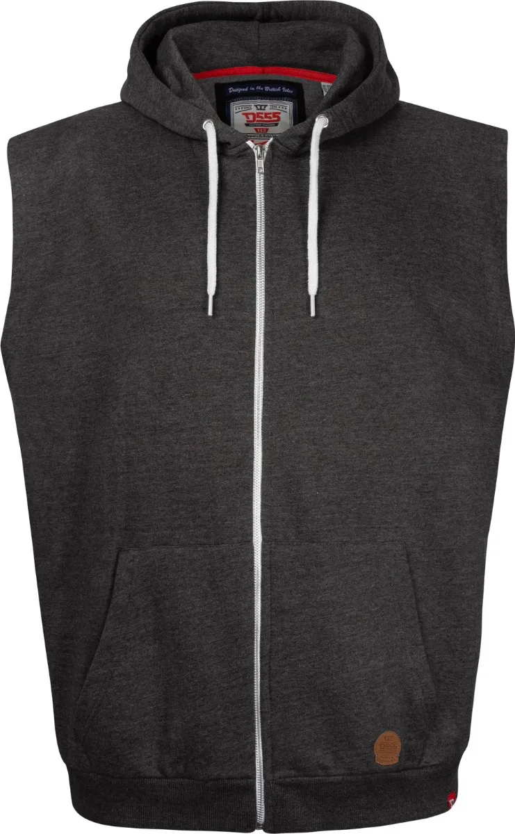 D555 Blake Sleeveless Hoody - Charcoal