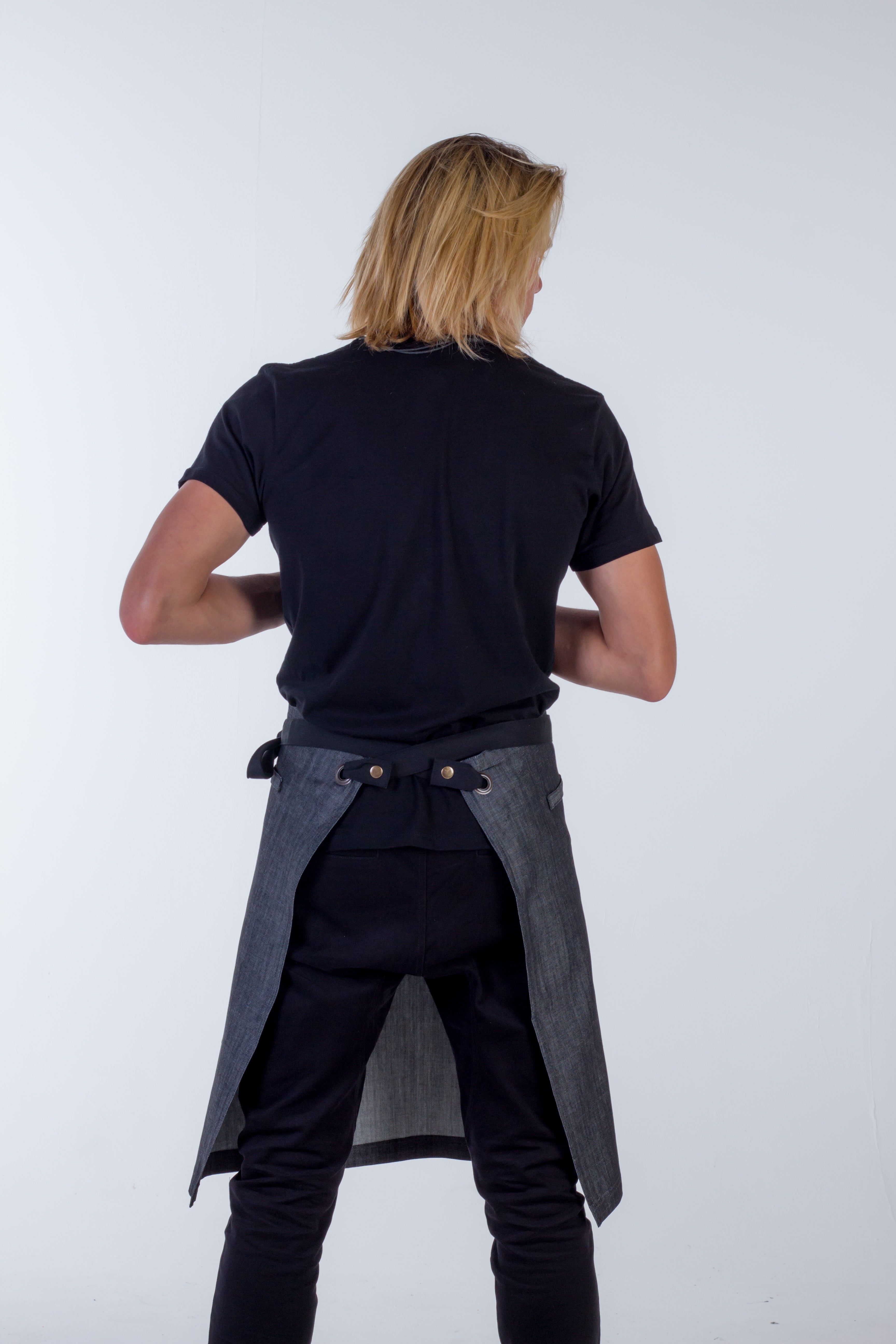 Denim waist aprons charcoal grey frazer Large size