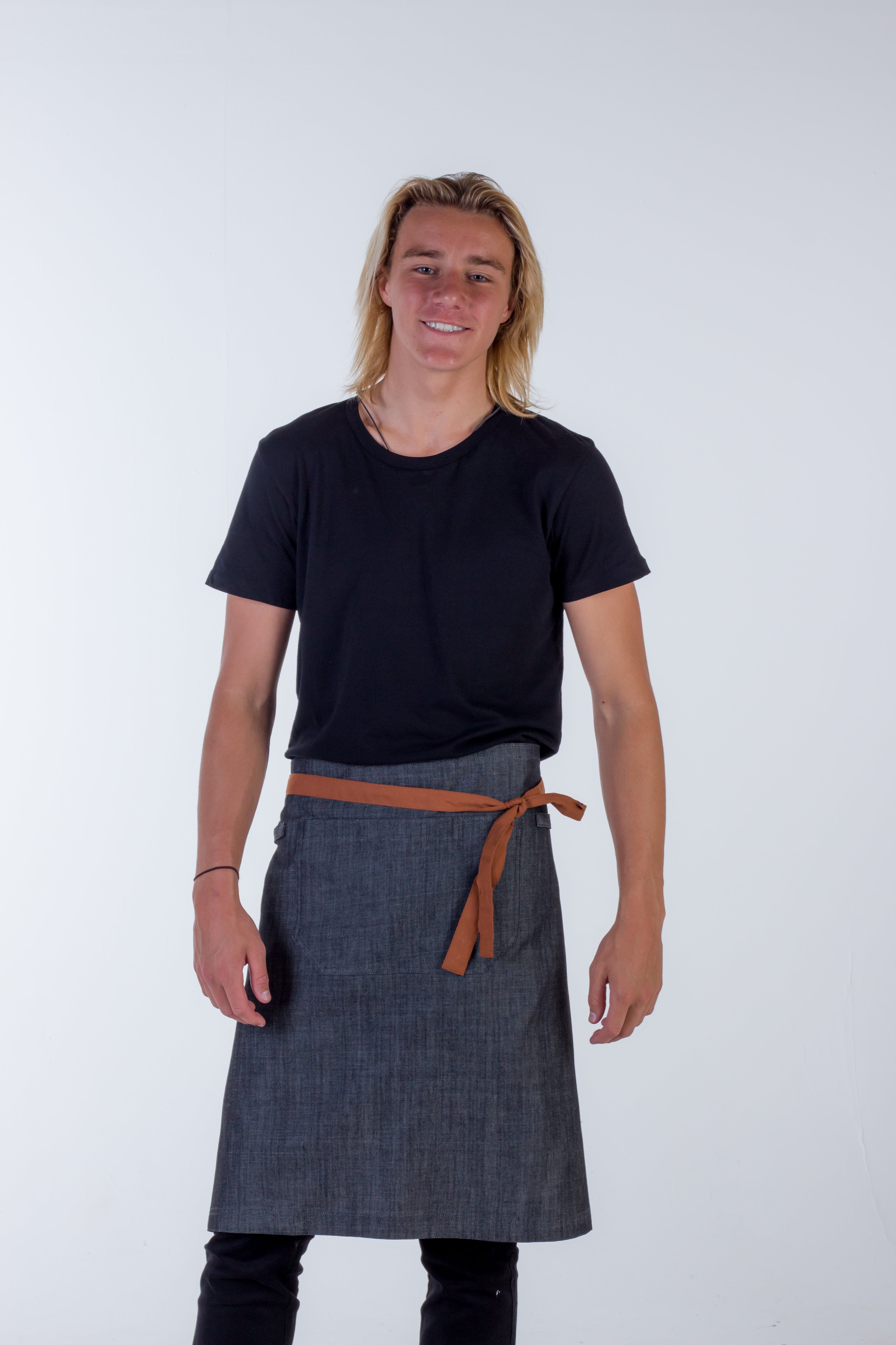 Denim waist aprons charcoal grey frazer Large size