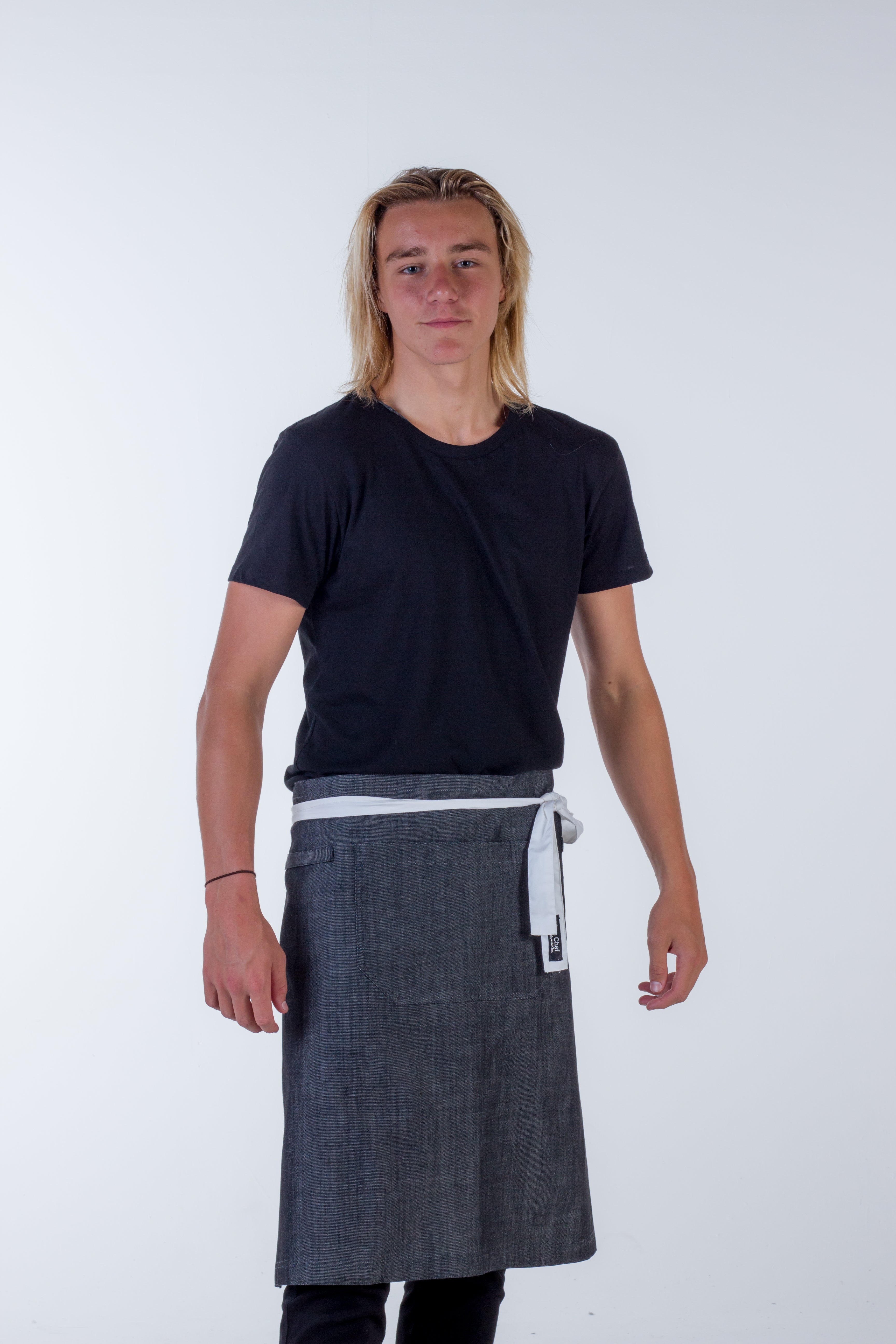 Denim waist aprons charcoal grey frazer Large size