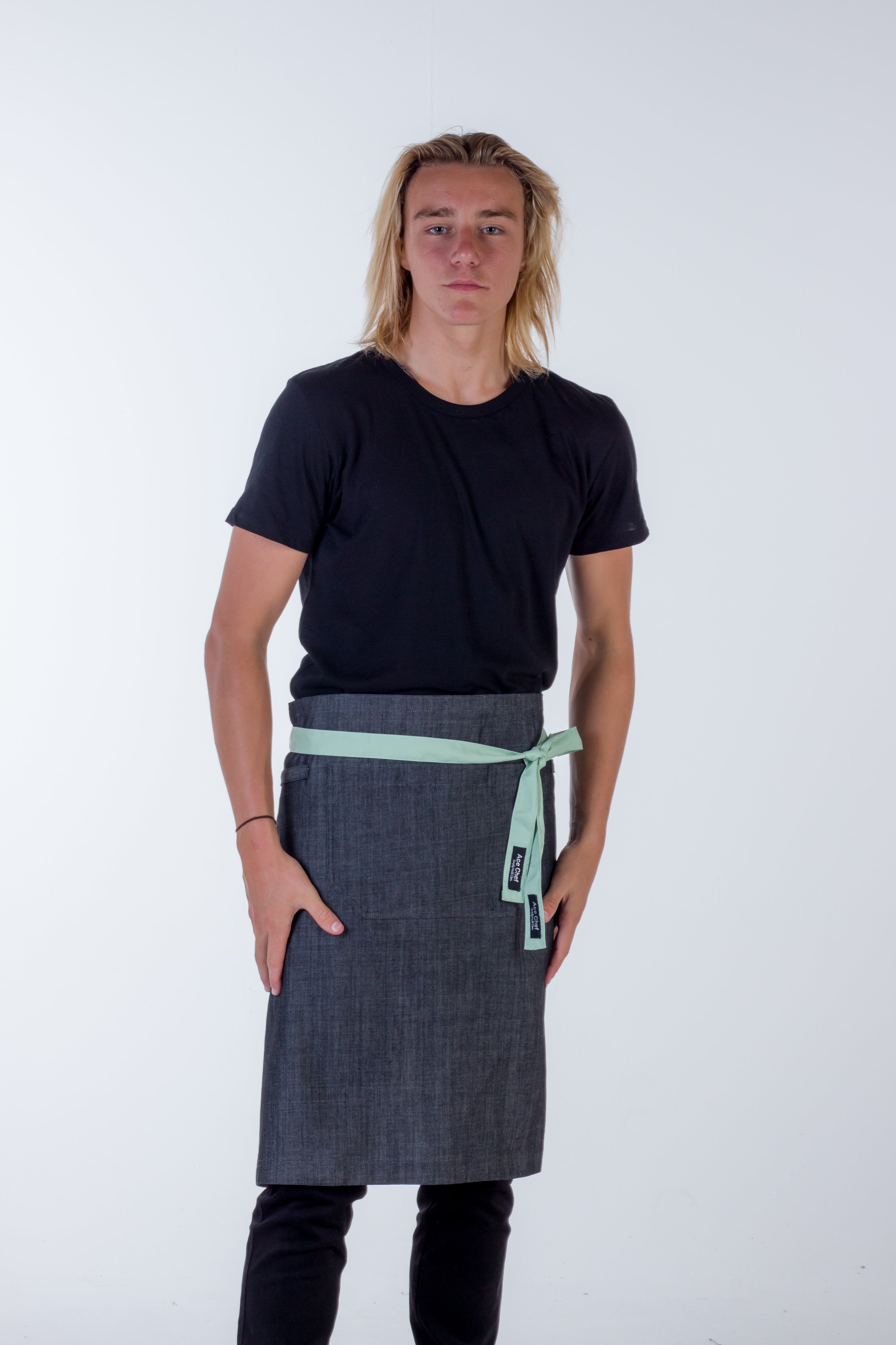 Denim waist aprons charcoal grey frazer Large size