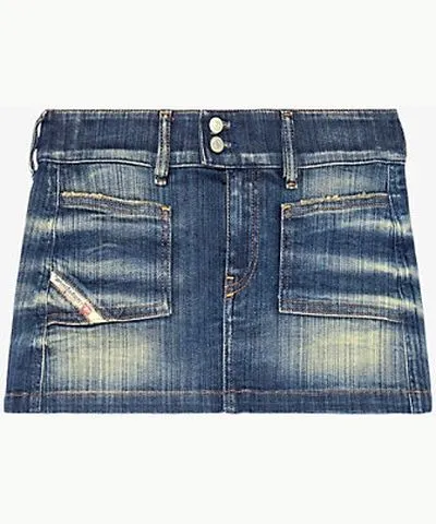 Diesel Womens 01 D-Hush slim-fit low-rise stretch-denim mini skirt