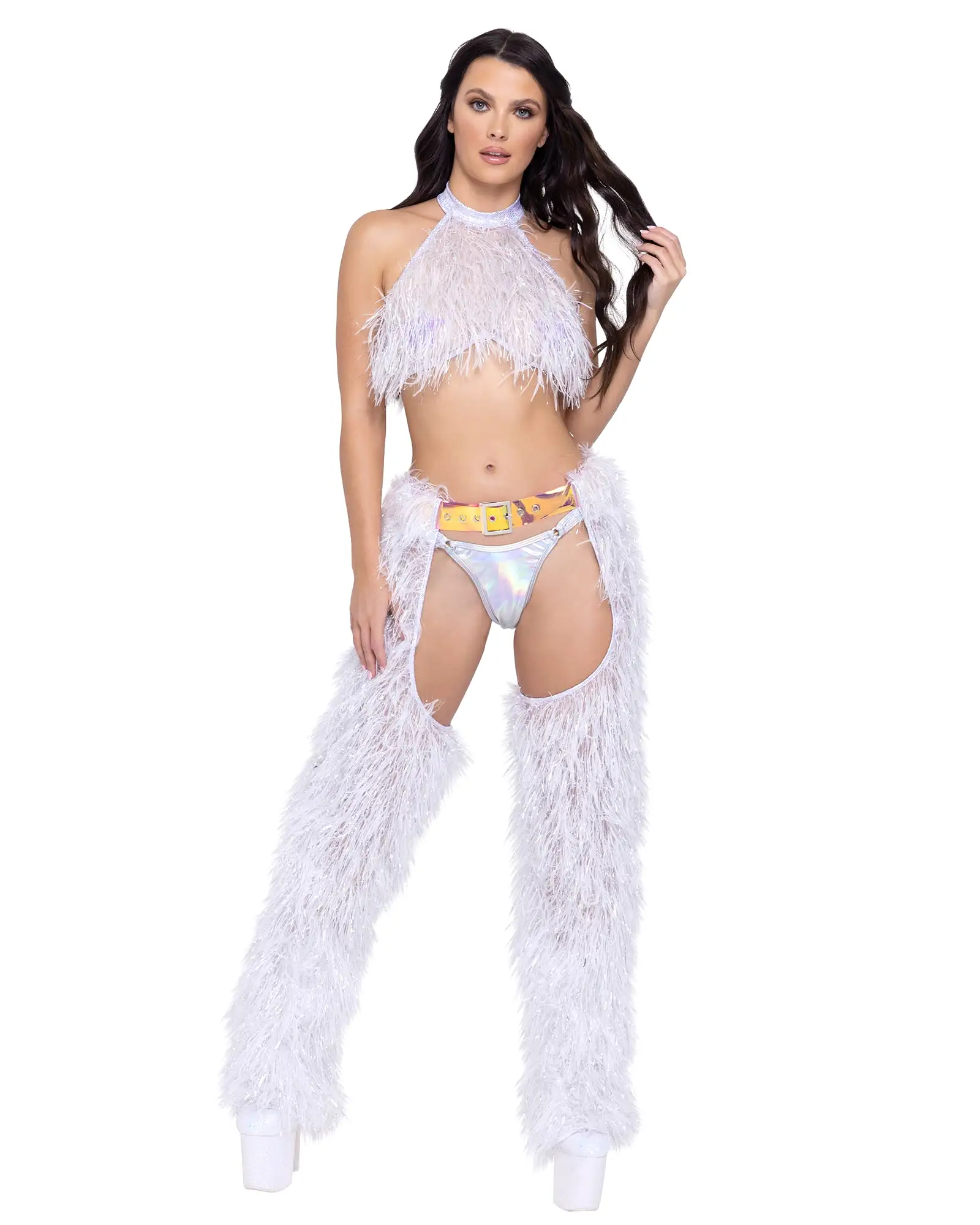 Faux-Fur Chaps with Belt