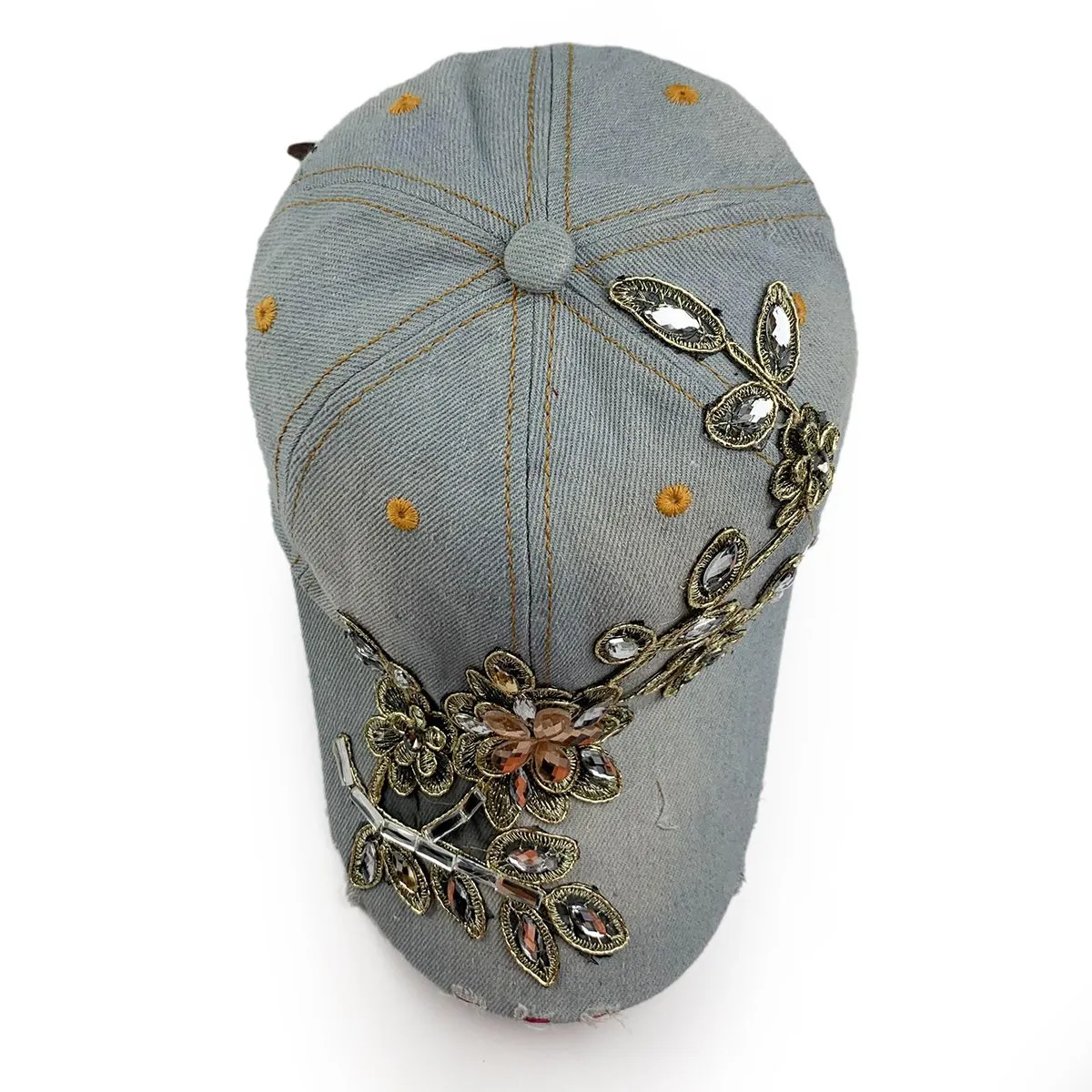 Flora Rhinestone Hat Light Jean