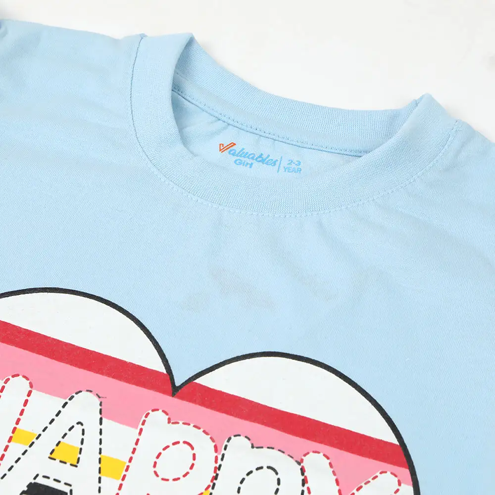 Girls Half Sleeves T-Shirt - Light Blue