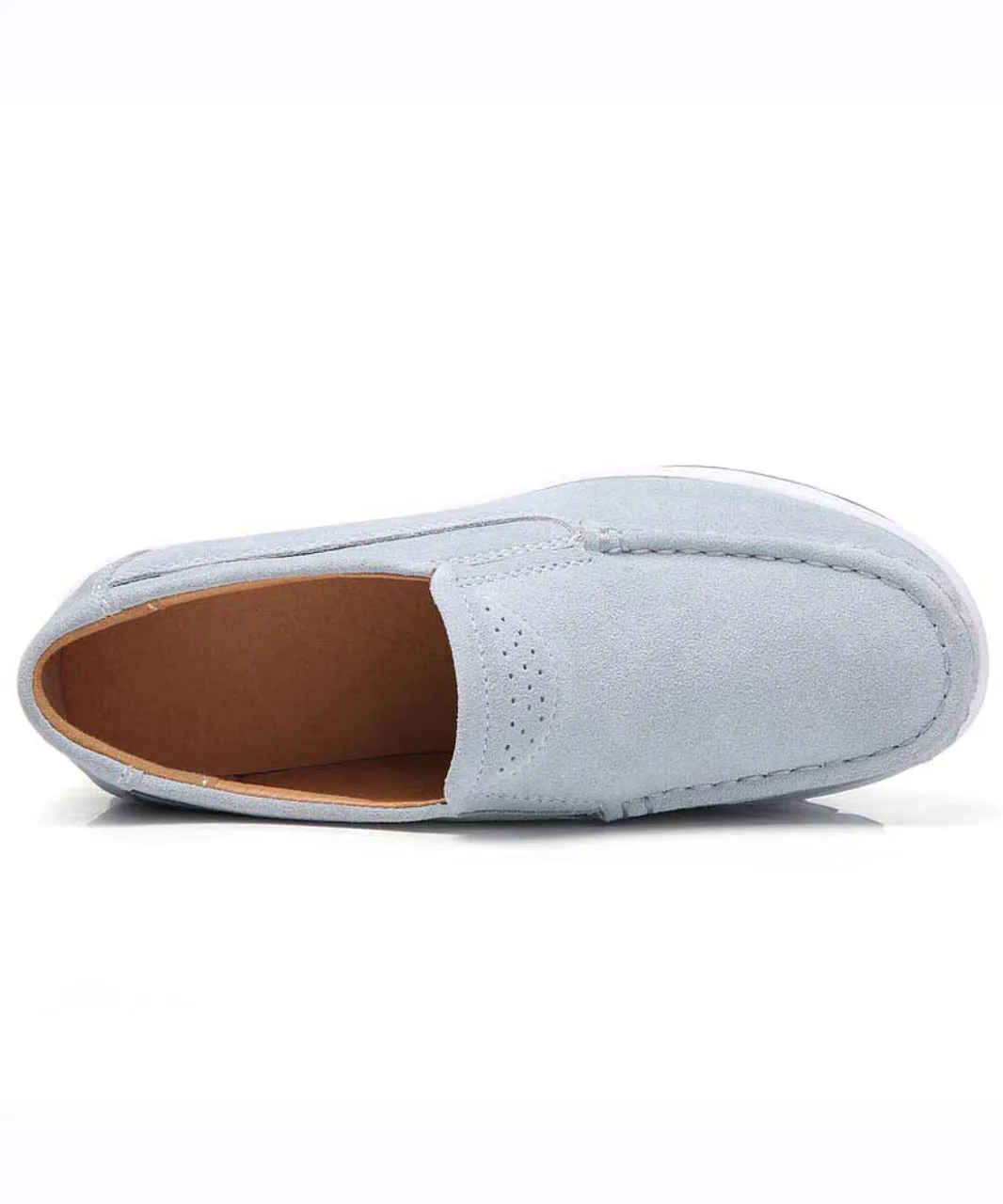 Grey hollow slip on rocker bottom shoe sneaker