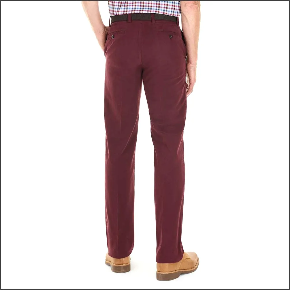 Gurteen Longford Cranberry Stretch Cotton Chino*