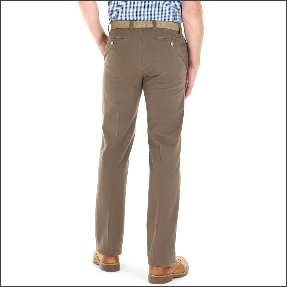 Gurteen Longford Winter Taupe Stretch Cotton Chino.