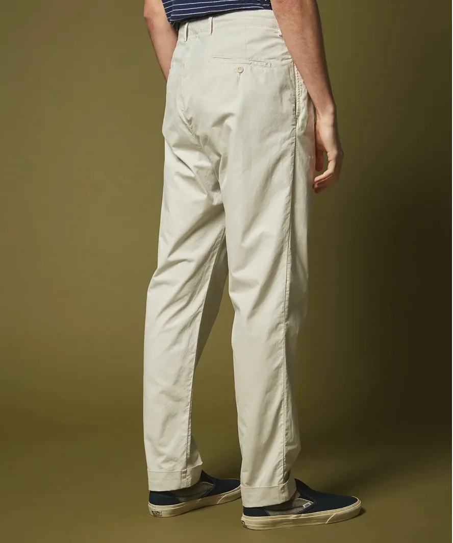 Hartford France Tom Pleated Light Chino - Chalk