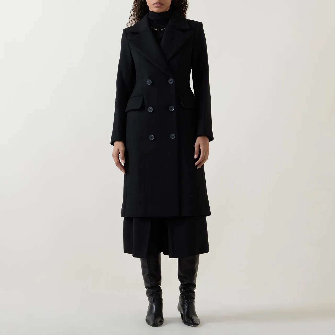 INWEAR Thora Double-Breasted Coat - Black