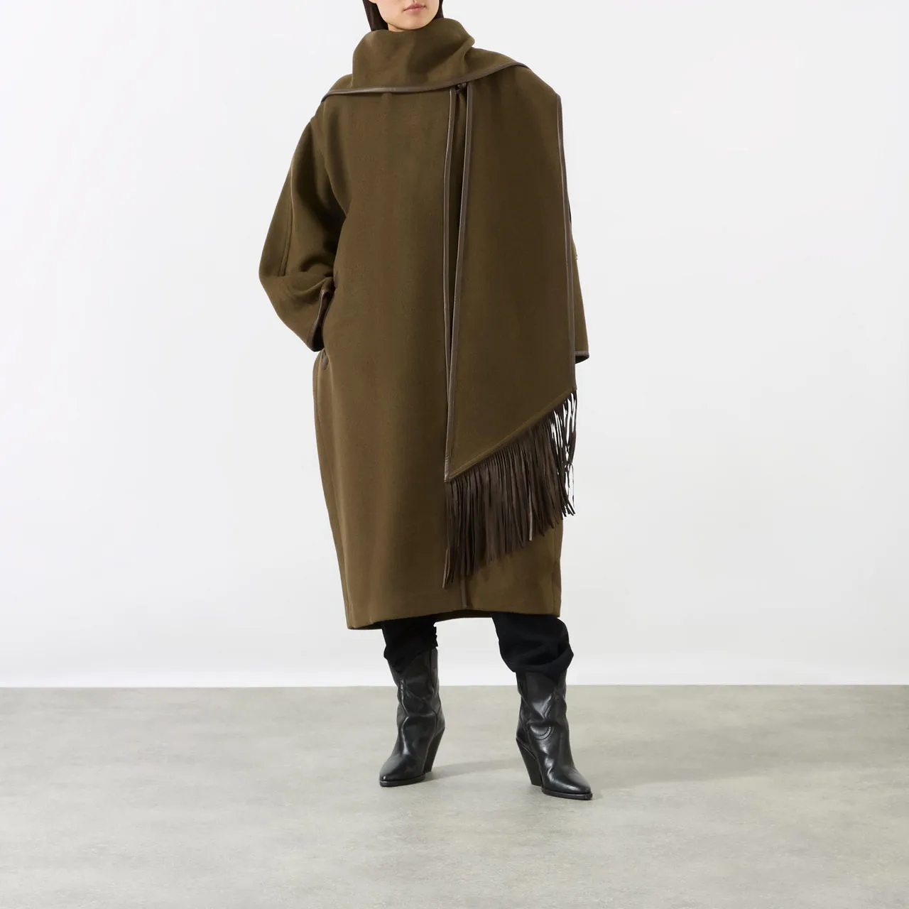 ISABEL MARANT Irvana Scarf-Detailed Coat - Bronze